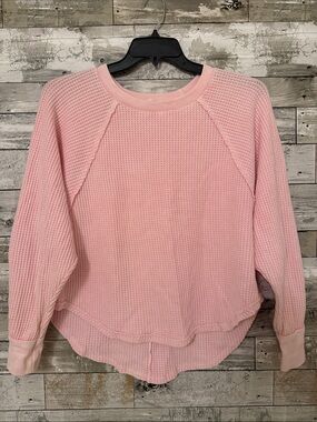 BUCKETLIST Pastel Pink Waffle Knit Top